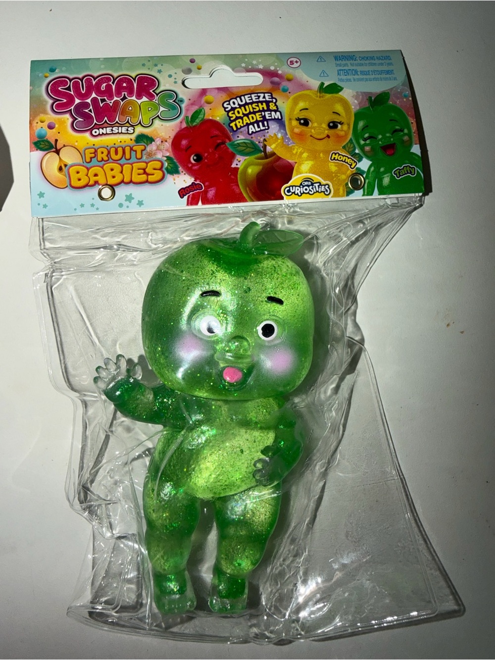 Sugar Swaps Fruit Babies Green Apple Squeeze Toy - Sparkle Green